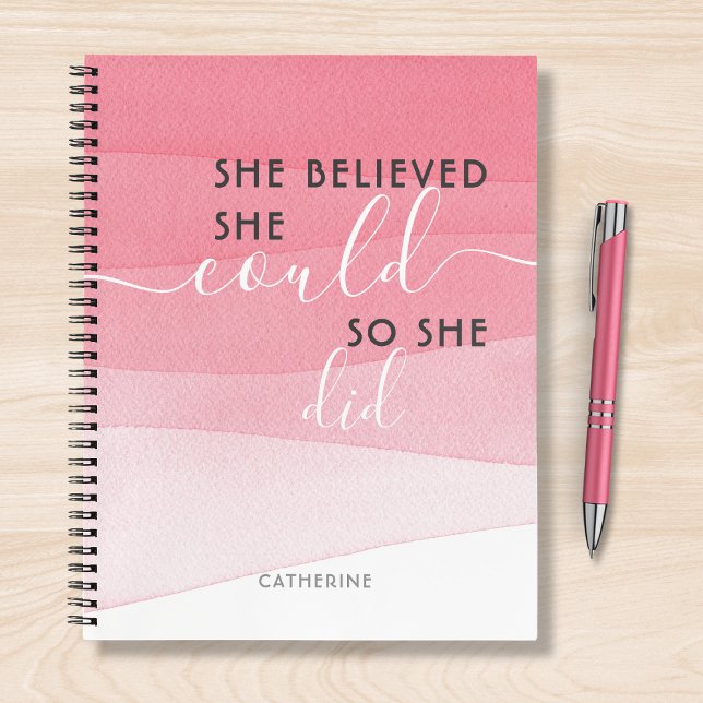She Believed She Could So She Did Personalised Notebook (Creator Uploaded)