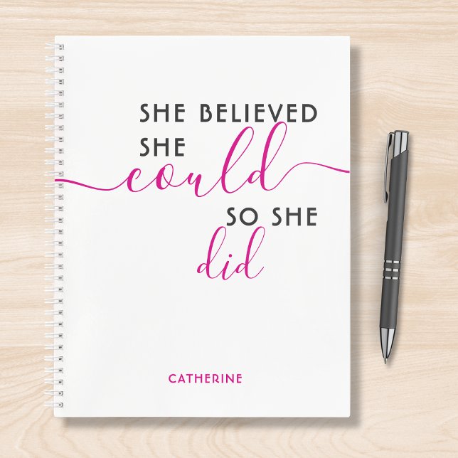 She Believed She Could So She Did Personalised Notebook (Creator Uploaded)