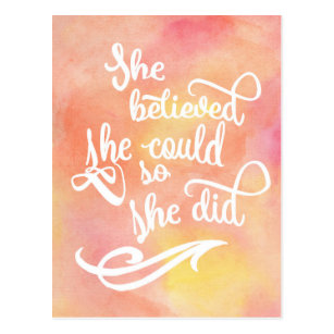 She Believed She Could So She Did Postcard