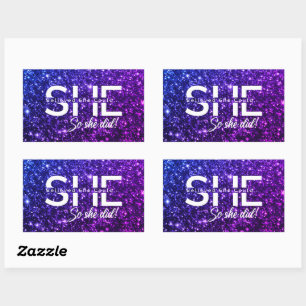 She Believed She Could So She Did Rectangular Sticker