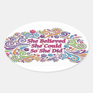 She Believed She Could So She Did Sticker
