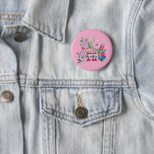 She Believed She Could So She Did Swan with Flower 6 Cm Round Badge