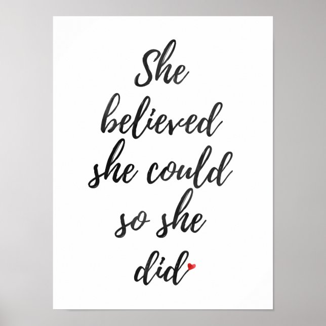 She Believed She Could So She Did, Wall Art (Front)