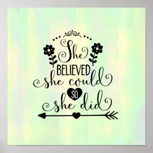She Believed She Could So She Did Wall Art