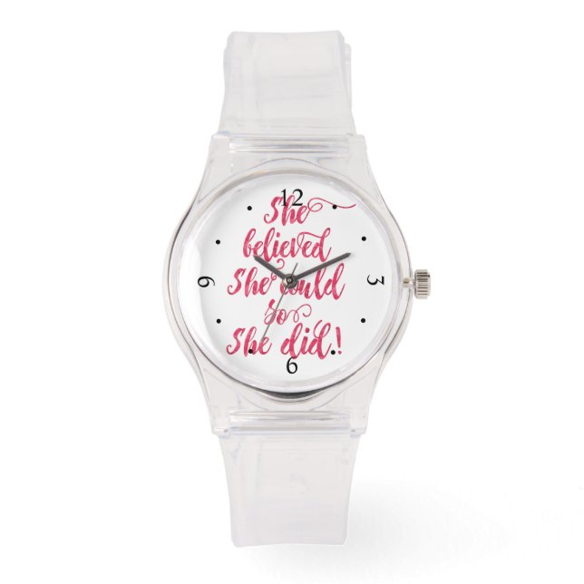 She Believed She Could So She Did Womens Feminist Watch (Front)