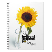 She Believed She Could (SUNFLOWER) Spiral Journal