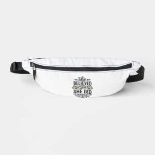 She Believed She Did Vintage Motivation Shirt_1 Bum Bags