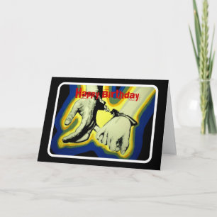 'She Bites her Lip' Birthday Card