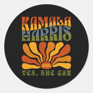 She Can 2024 Election President Kamala Harris Classic Round Sticker