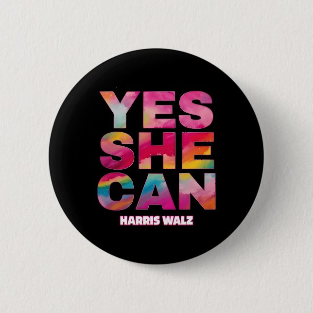 She Can Harris Wheimer 2024  6 Cm Round Badge (Front)