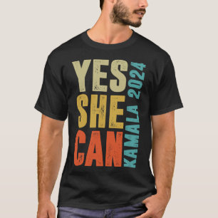 She Can Kamala 2024 Retro Colours T-Shirt