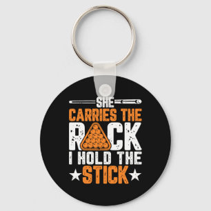 She Carries The Rack I Hold The Stick - Funny Bill Key Ring