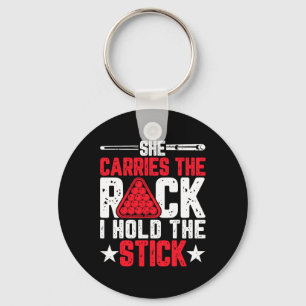 She Carries The Rack I Hold The Stick Pool Billiar Key Ring