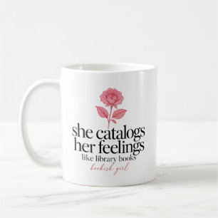 She Catalogues Her Feelings Like Library Books Pin Coffee Mug