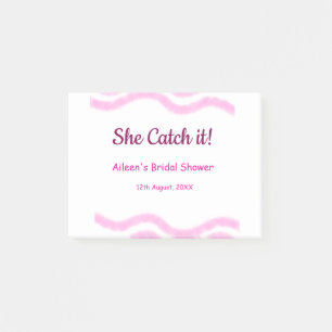 She Catch it pink spiral watercolor lines bridal Post-it Notes