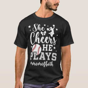 She Cheers He Plays Mum Of Both Cheer And Sell Mum T-Shirt