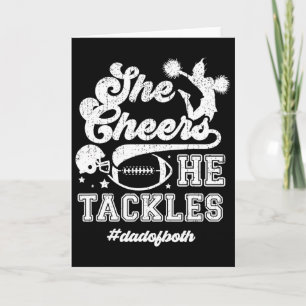 She Cheers He Tackles Dad Of Both Footll And Cheer Card