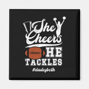 She Cheers He Tackles Dad Of Both Footll And Cheer Magnet