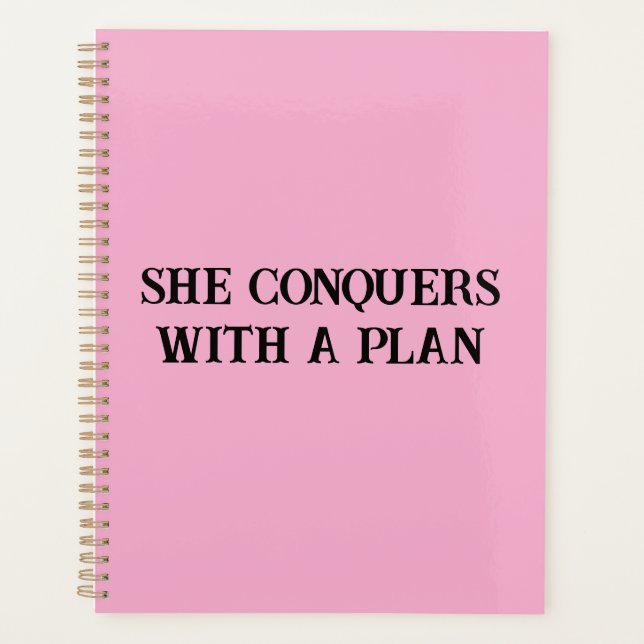 She Conquers With a Plan Motivational Planner  (Front)