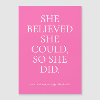 She Did Custom Magnetic Card, Motivational Gift