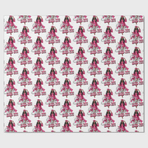 She Did It Black Girl Pink & Silver Graduation Wrapping Paper