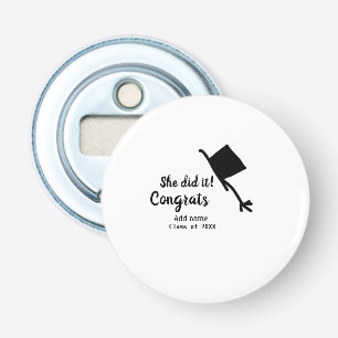 She did it congrats graduation add student name ye bottle opener