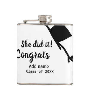 She did it congrats graduation add student name ye hip flask