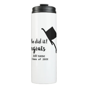 She did it congrats graduation add student name ye thermal tumbler