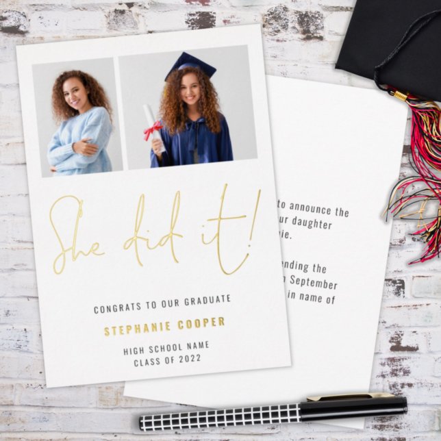 She Did It Grad 2024 Announcement 2 Photo Foil (Creator Uploaded)