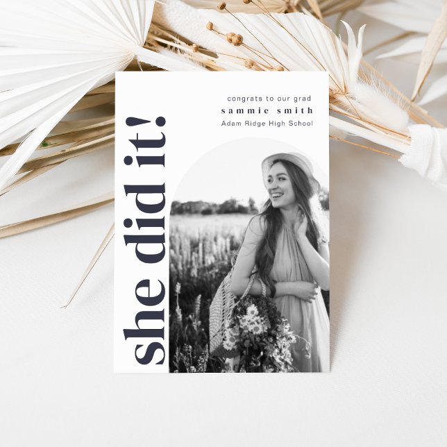 She Did It Grad Party Invite with Image (Creator Uploaded)