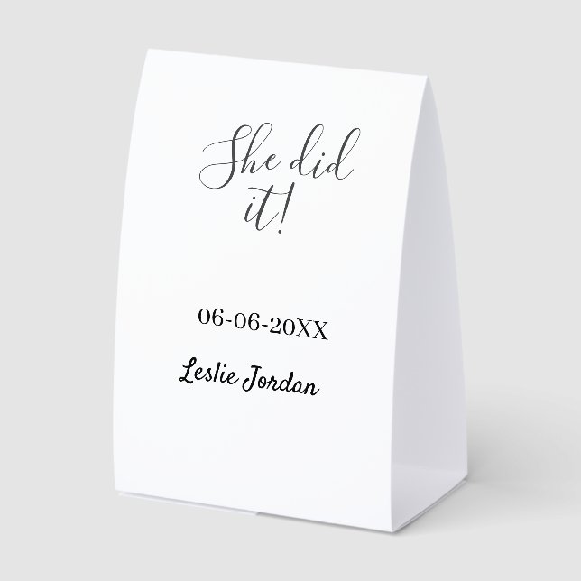 She did it graduation class of 20XX name simple  (Front)