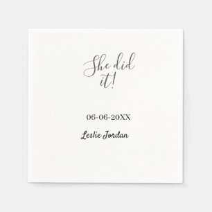 She did it graduation class of 20XX name simple Napkin