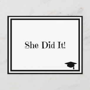 She Did It Graduation Invitation