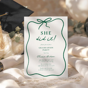 She Did It! Graduation Party Invitation
