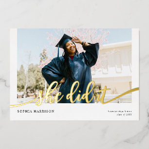 She did it Modern Photo Graduation
