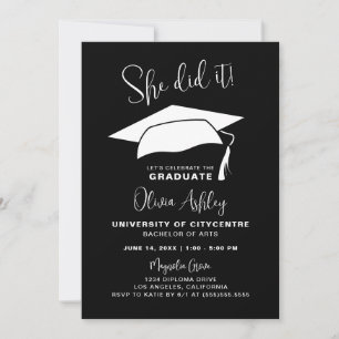 She Did It Photo Graduation Invitation