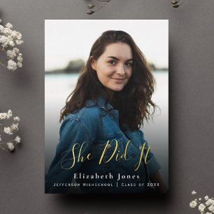 She Did It Script Graduation Photo