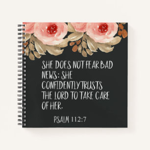 She Does Not Fear Bad News Psalm 112:7 Christian Notebook