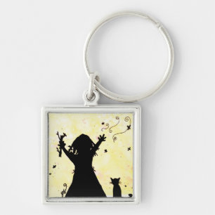 She Dreams of Magic in the Moon Key Ring