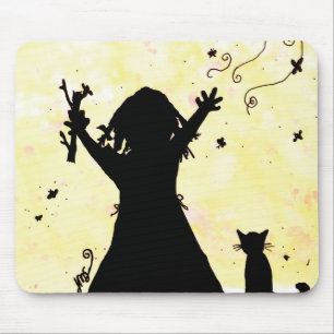 She Dreams of Magic in the Moon Mouse Pad