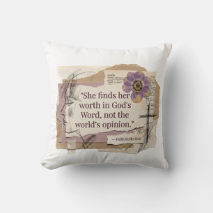 She Finds Her Worth Y2K Aesthetic Women's Cushion