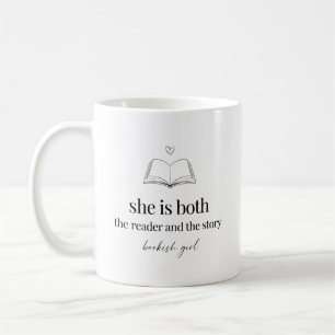 She Finds Herself In Fictional Characters Bookish Coffee Mug
