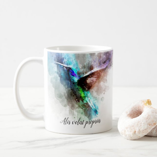 She flies with her own wings - Alis volat propriis Coffee Mug (With Donut)