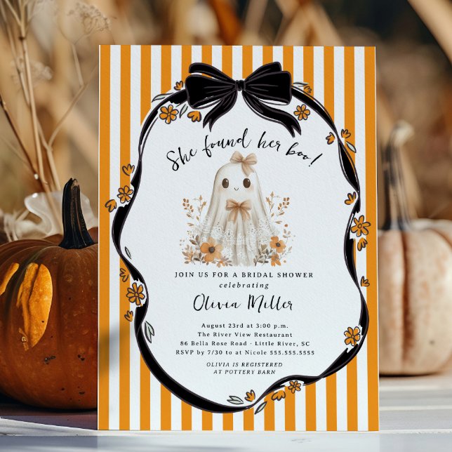 She Found Her Boo Bridal Shower Invitation (Creator Uploaded)