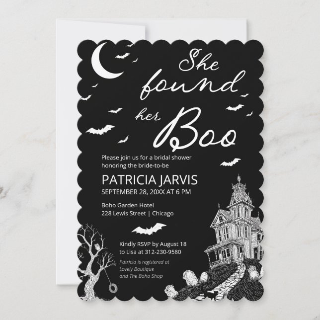 She Found Her Boo Bridal Shower  Invitation (Front)