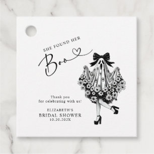 She Found Her Boo Ghost Floral  Bridal Shower Favour Tags