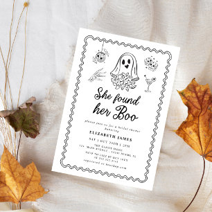 She Found Her Boo Ghost Floral Bridal Shower Invitation