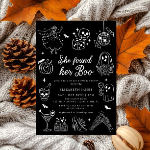 She Found Her Boo Ghost Floral  Bridal Shower  Invitation