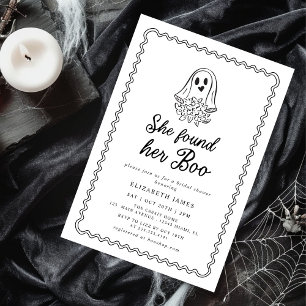 She Found Her Boo Ghost Floral  Bridal Shower  Invitation