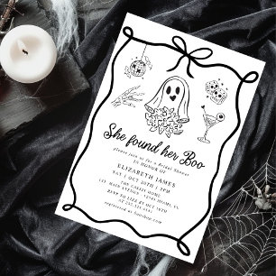 She Found Her Boo Ghost Floral Bridal Shower Invitation